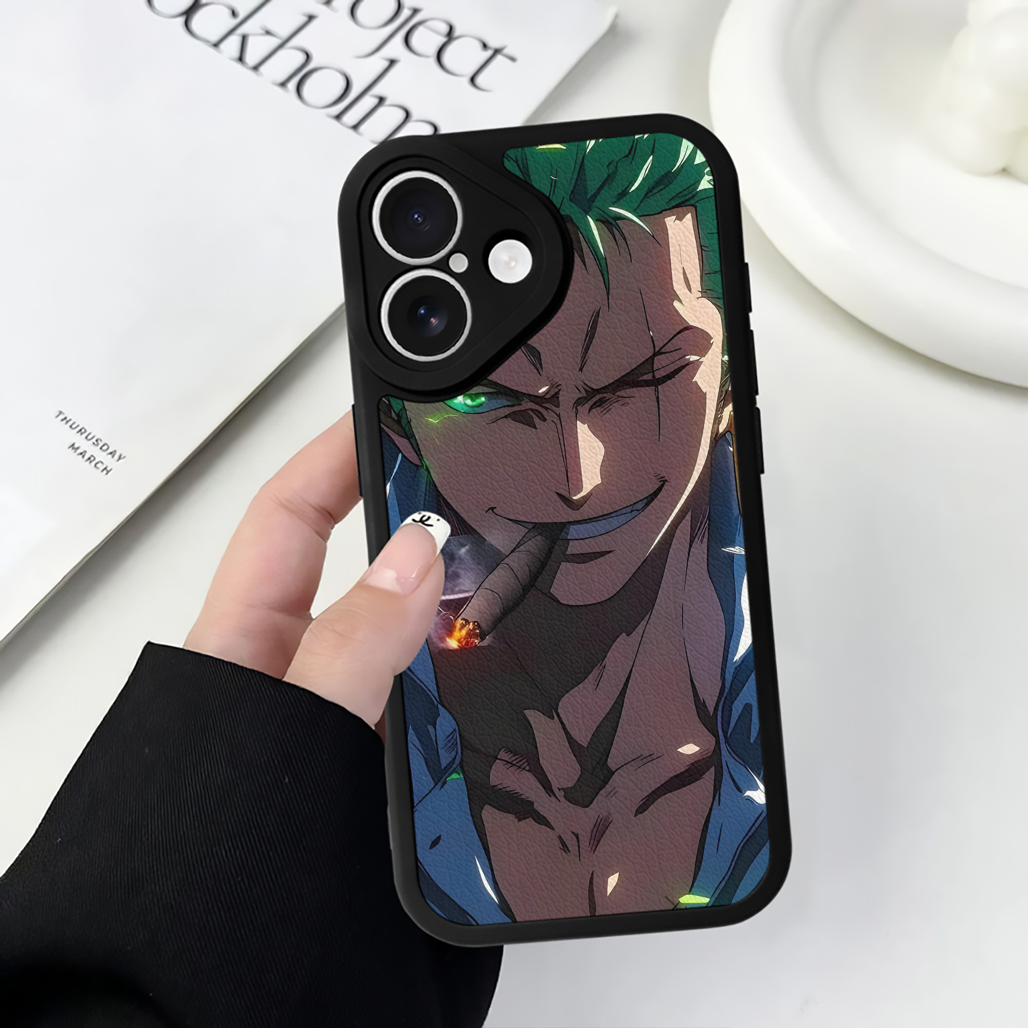 （画像用） ワンピース ONE PIECE 【iPhone 16シリーズ対応】シリコンスマホケース（レザー調） 材質：シリコン